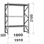Starter bay 2100x1800x500 480kg/level,3 levels with chipboard