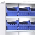 Box locker 1950x1100x550, 4 shelves, 15 bins 500x310x250