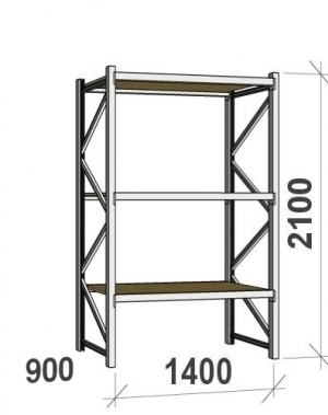 Starter bay 2100x1400x900 600kg/level,3 levels with chipboard
