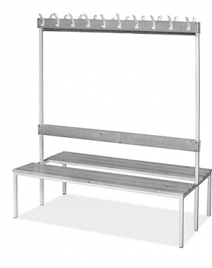 Double bench 1700x1200x770 16 hook rail