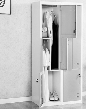 Z-skåp, 4 dörrar, 1820x800x450, RAL7035, CLICK