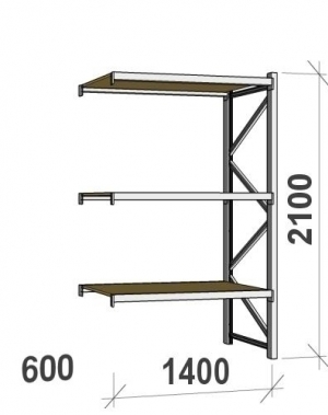 Extension bay 2100x1400x600 600kg/level,3 levels with chipboard