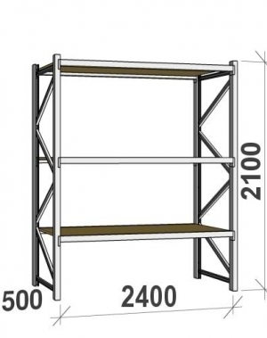 Starter bay 2100x2400x500 300kg/level,3 levels with chipboard