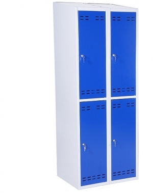 Clothing cabinet, blue/grey 4 doors 1920x700x550
