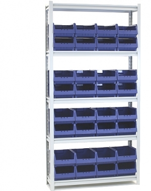 Boltless Shelving 1982x1000x300 with 32 Bins 300x230x150 PPS