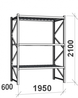 Starter bay 2100x1950x600 440kg/level,3 levels with steel decks MAXI