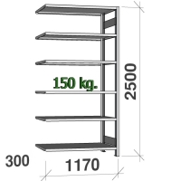 Extension bay 2500x1170x300 200kg/shelf,6 shelves