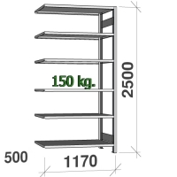 Extension bay 2500x1170x500 150kg/shelf,6 shelves