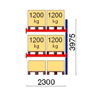 Pallställ följesektion 3975x2300 1200kg/6 pallar
