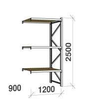 Extension bay 2500x1200x900 600kg/level,3 levels with chipboard