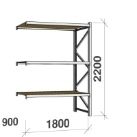 Extension bay 2200x1800x900 480kg/level,3 levels with chipboard
