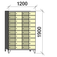 Klädskåp, 40 dörrar, 1900x1200x545 mm