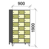 Klädskåp, 24 dörrar, 1900x900x545 mm