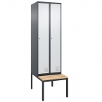 Omklädningsskåp med bänk 2 dörrar, 2070x600x800 omonterat