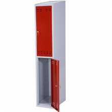 Klädskåp, röd/grå 2 dörr 1920x350x550